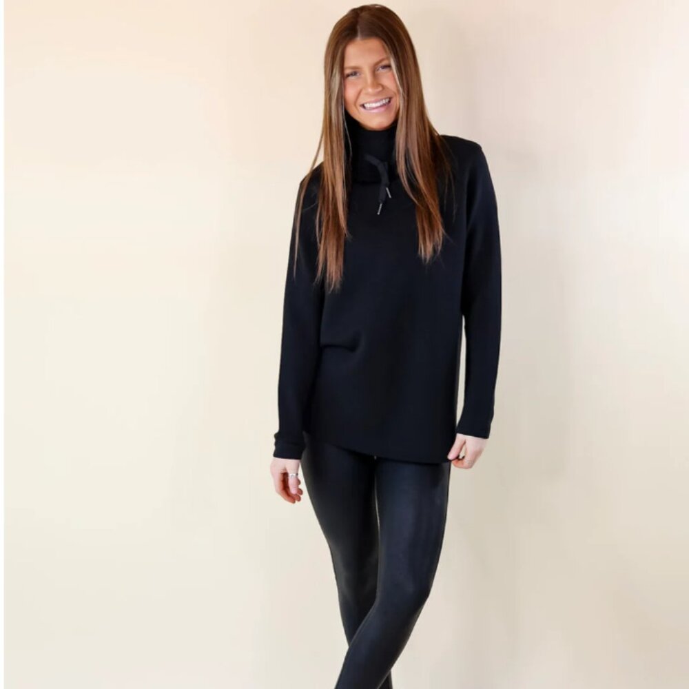 SPANX Women's Black AirEssentials Got Ya Covered Pullover Sweatshirt (Large)